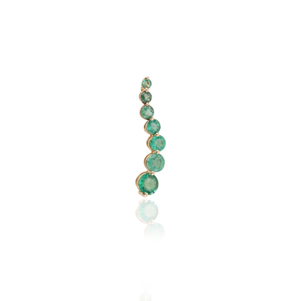 925 Sterling Silver Unique Emerald Long Pendant