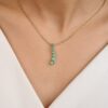 925 Sterling Silver Unique Emerald Long Pendant - Image 2