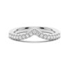 925 Sterling Silver Unique Heart V Shaped Diamond Wedding Band