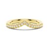 925 Sterling Silver Unique Heart V Shaped Diamond Wedding Band - Image 2