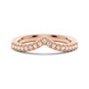 925 Sterling Silver Unique Heart V Shaped Diamond Wedding Band - Image 3