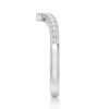925 Sterling Silver Unique Heart V Shaped Diamond Wedding Band - Image 5