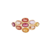 925 Sterling Silver ring with unique multi sapphire design