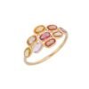 Gold-plated sterling silver ring with premium CZ sapphire stones