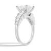 925 Sterling Silver Unique Three Stone Princess Cut Diamond Bridal Set Men Wedding Band - Image 10