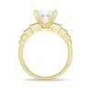 925 Sterling Silver Unique Three Stone Princess Cut Diamond Bridal Set Men Wedding Band - Image 15