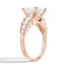 925 Sterling Silver Unique Three Stone Princess Cut Diamond Bridal Set Men Wedding Band - Image 16