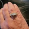 925 Sterling Silver Unique Three Stone Princess Cut Diamond Bridal Set Men Wedding Band - Image 20