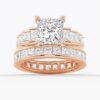 925 Sterling Silver Unique Three Stone Princess Cut Diamond Ring - Image 22