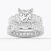 925 Sterling Silver Unique Three Stone Princess Cut Diamond Ring - Image 23