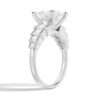 925 Sterling Silver Unique Three Stone Princess Cut Diamond Ring - Image 4