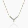 Sterling silver V shape necklace with seven CZ diamonds