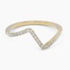 925 Sterling Silver V Shape Diamond Ring
