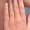 925 Sterling Silver V Shape Diamond Ring - Image 2