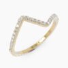 925 Sterling Silver V Shape Diamond Ring - Image 7