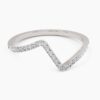 925 Sterling Silver V Shape Diamond Ring - Image 8