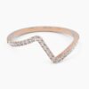 925 Sterling Silver V Shape Diamond Ring - Image 9