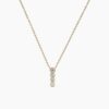 925 Sterling Silver Vertical Diamond Necklace