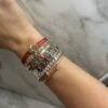 925 sterling silver bangle with pearl and premium CZ diamond details