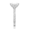 925 Sterling Silver Vintage Celtic Knots Design Emerald Cut Diamond Engagement Ring - Image 5