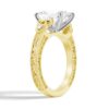 925 Sterling Silver Vintage Celtic Knots Design Emerald Cut Diamond Engagement Ring - Image 7