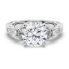 925 Sterling Silver Vintage Celtic Knots Design Round Diamond Engagement Ring