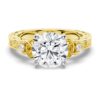 925 Sterling Silver Vintage Celtic Knots Design Round Diamond Engagement Ring - Image 2