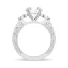 925 Sterling Silver Vintage Celtic Knots Design Round Diamond Engagement Ring - Image 6