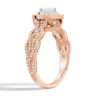 925 Sterling Silver Vintage Double Halo Heart Diamond Engagement Ring - Image 10