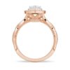 925 Sterling Silver Vintage Double Halo Heart Diamond Engagement Ring - Image 12