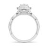 925 Sterling Silver Vintage Double Halo Heart Diamond Engagement Ring - Image 6