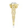925 Sterling Silver Vintage Double Halo Heart Diamond Engagement Ring - Image 8