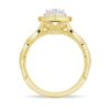 925 Sterling Silver Vintage Double Halo Heart Diamond Engagement Ring - Image 9