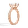Emerald-cut CZ diamond ring with detailed vintage styling
