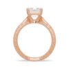 925 sterling silver ring with thick gold plating and milgrain edges