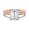 Engagement ring with thick gold plating and milgrain edges
