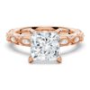 925 Sterling Silver Vintage Infinity Milgrain Princess Cut Diamond Engagement Ring - Image 3