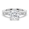 925 Sterling Silver Vintage Infinity Milgrain Round Diamond Engagement Ring