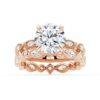 925 Sterling Silver Vintage Infinity Milgrain Round Diamond Engagement Ring - Image 15