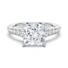 925 Sterling Silver Vintage Princess Cut Diamond Engagement Ring Graduated Band