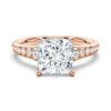 925 Sterling Silver Vintage Princess Cut Diamond Engagement Ring Graduated Band - Image 3