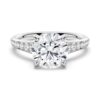 925 Sterling Silver Vintage Round Cut Diamond Engagement Ring Graduated Band