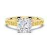 925 Sterling Silver Vintage Two Tone Cushion Diamond Engagement Ring Milgrain Edges