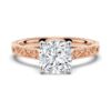 925 Sterling Silver Vintage Two Tone Cushion Diamond Engagement Ring Milgrain Edges - Image 3
