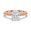 925 Sterling Silver Vintage Two Tone Oval Diamond Engagement Ring Milgrain Edges - Image 3