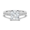 925 Sterling Silver Vintage Two Tone Princess Cut Diamond Engagement Ring Milgrain Edges - Image 2