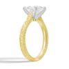 925 Sterling Silver Vintage Two Tone Princess Cut Diamond Engagement Ring Milgrain Edges - Image 4