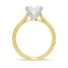 925 Sterling Silver Vintage Two Tone Princess Cut Diamond Engagement Ring Milgrain Edges - Image 6
