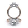 925 Sterling Silver Vintage Two Tone Three Stone Oval Diamond Engagement Ring
