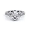 925 Sterling Silver Vintage Two Tone Three Stone Oval Diamond Engagement Ring - Image 7